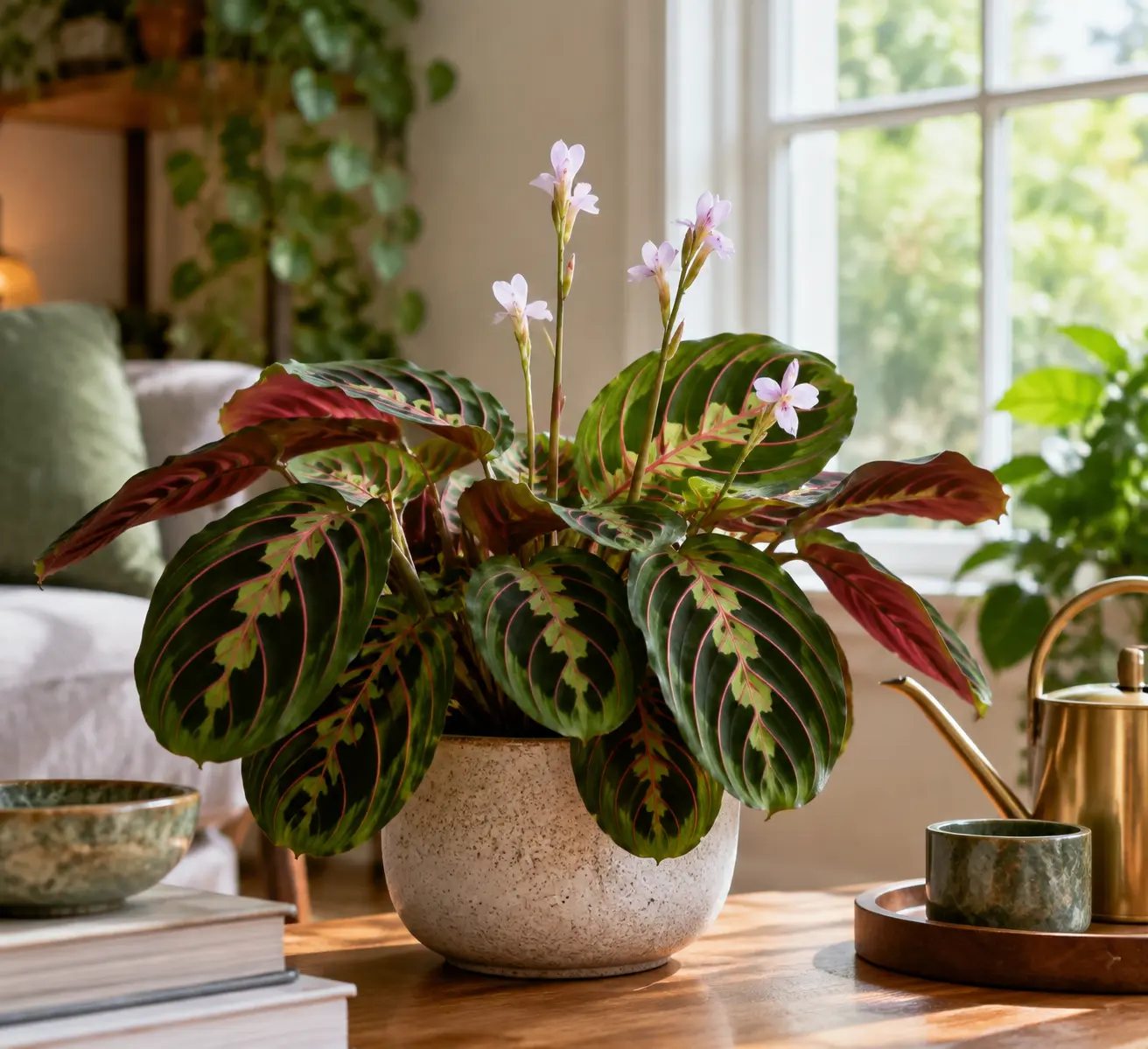 prayer plant with flowers