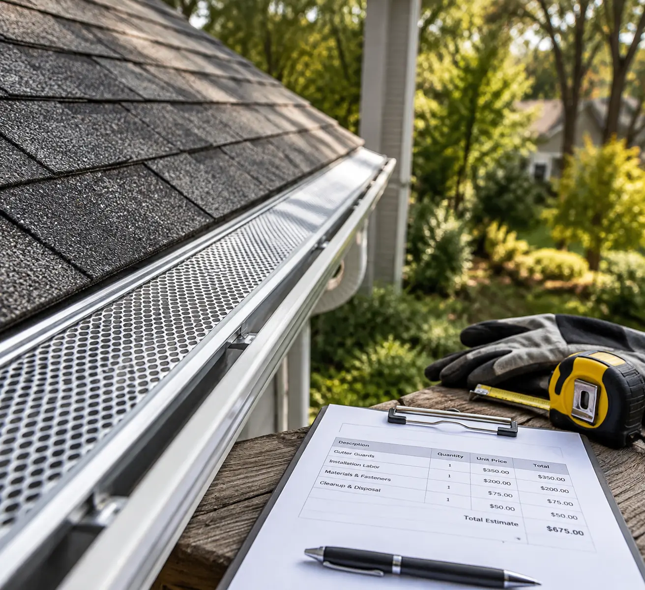 A visual representation of gutter guard installation costs.