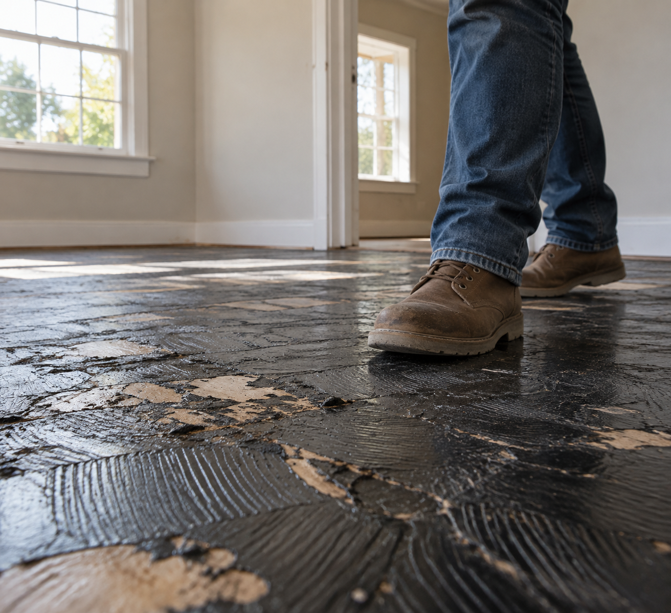is it safe to walk on black mastic
