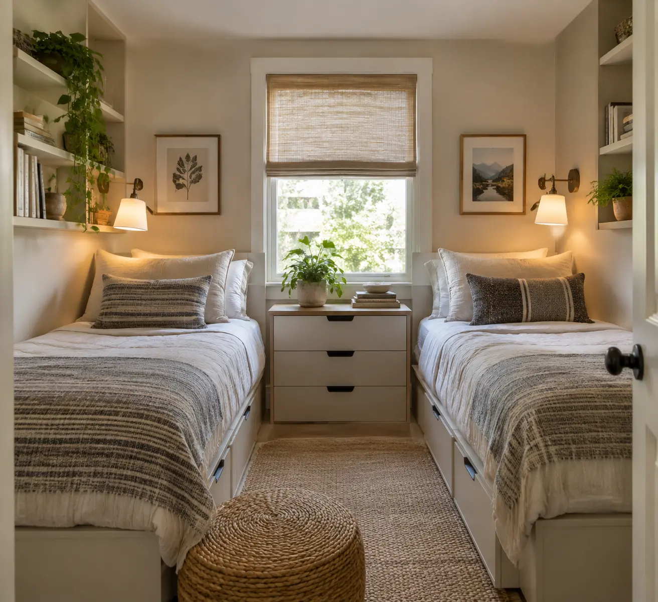 Efficient storage layouts in a small bedroom