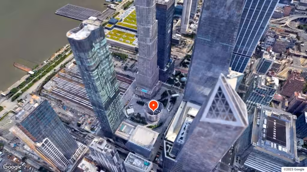 Aerial view of the Vessel, Hudson Yards, New York